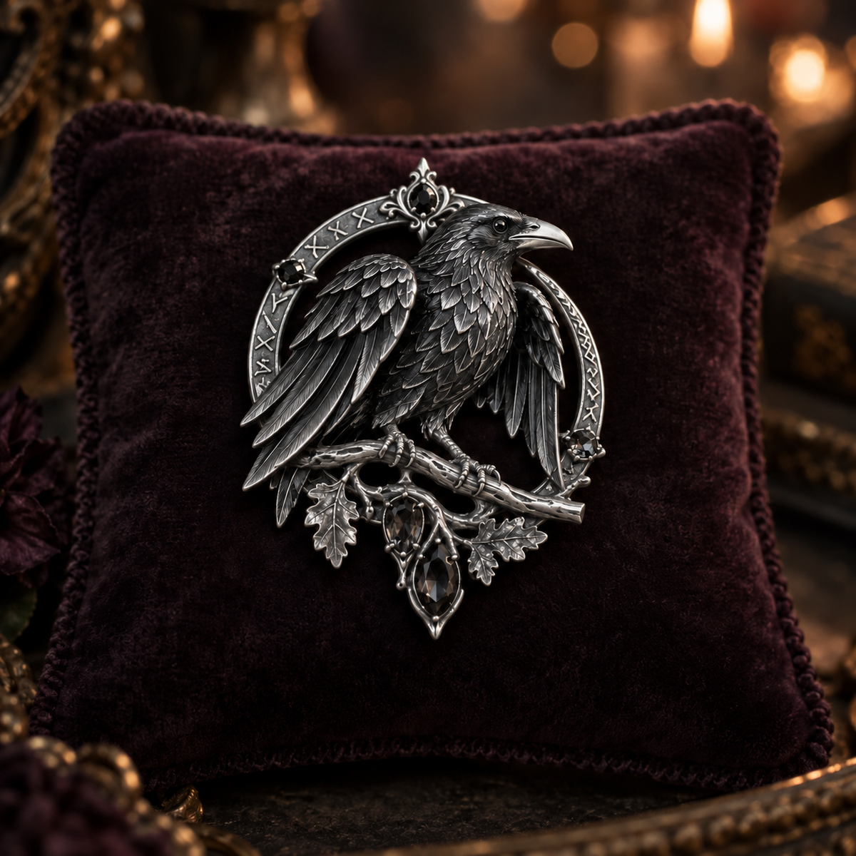 🖤Gothic Celtic Raven Brooch🐦⬛