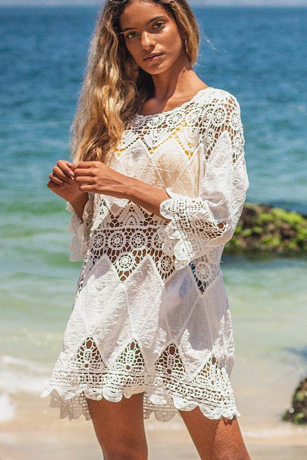 beachsissi Round Neck Ethnic Swimwear Cover Ups