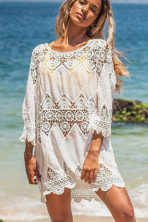 beachsissi Round Neck Ethnic Swimwear Cover Ups
