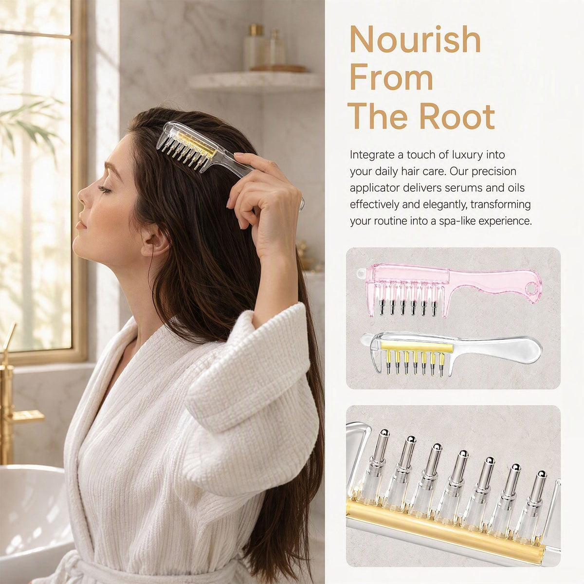 Scalp Oil Applicator Comb – Hair Oil & Serum Applicator Bottle