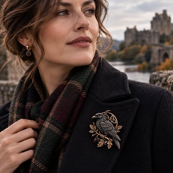 🖤Gothic Celtic Raven Brooch🐦‍⬛