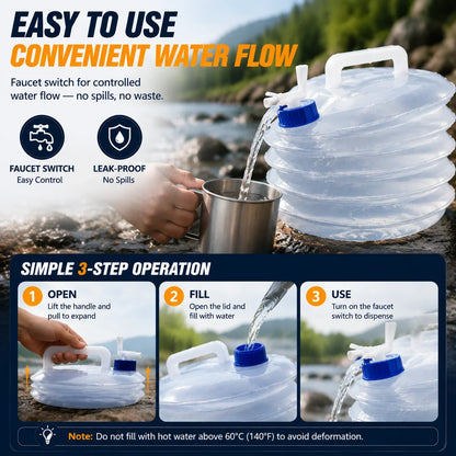 Foldable Camping Water Container – 5L/10L/15L Portable Water Bucket