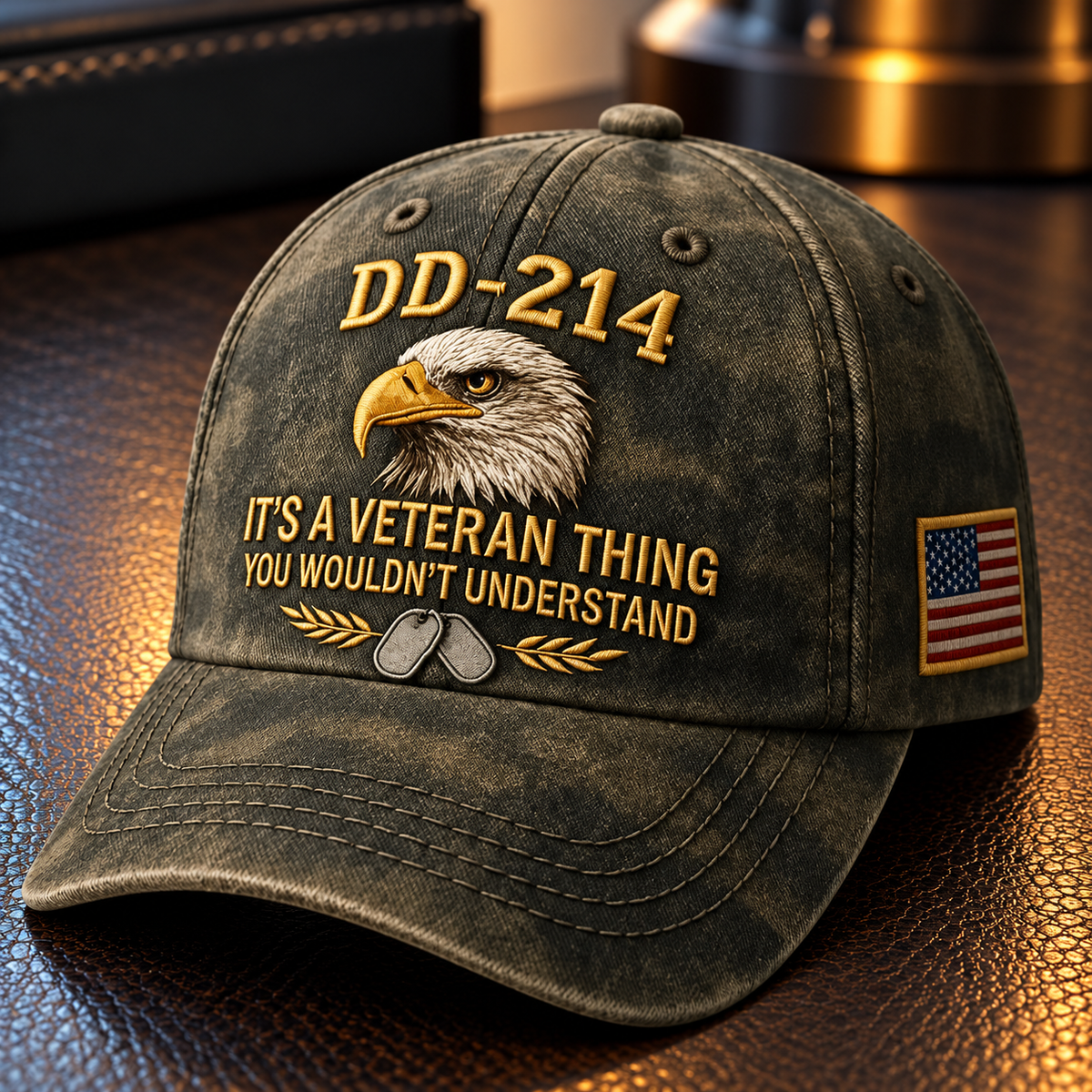 100% Handmade DD-214 Veteran Honor Embroidered Cap(𝐂𝐡𝐚𝐝 𝐒𝐦𝐢𝐭𝐡 𝐇𝐚𝐧𝐝𝐦𝐚𝐝𝐞®)
