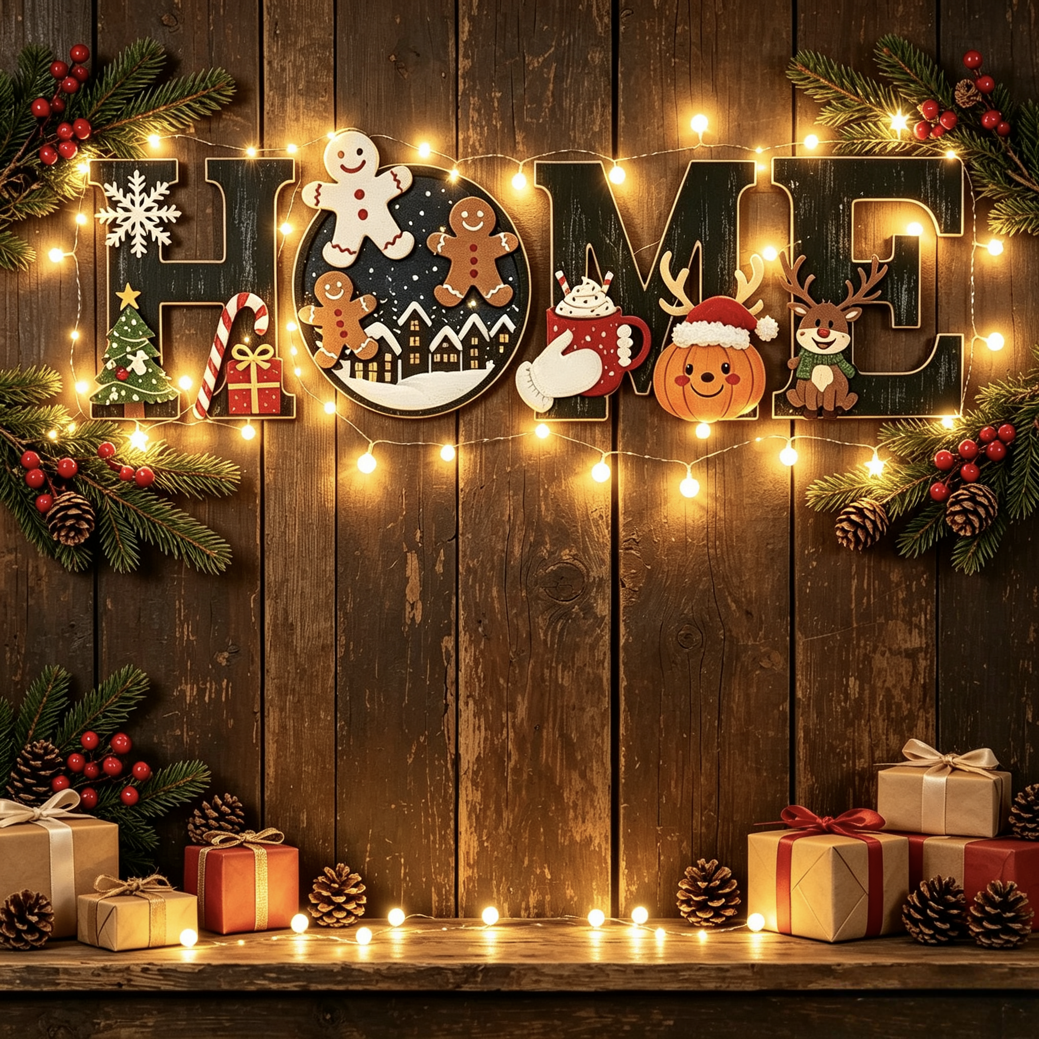 🔥Most Popular in 2026🎄Heritage Christmas Holiday Wooden HOME Sign