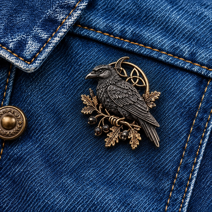 🖤Gothic Celtic Raven Brooch🐦‍⬛