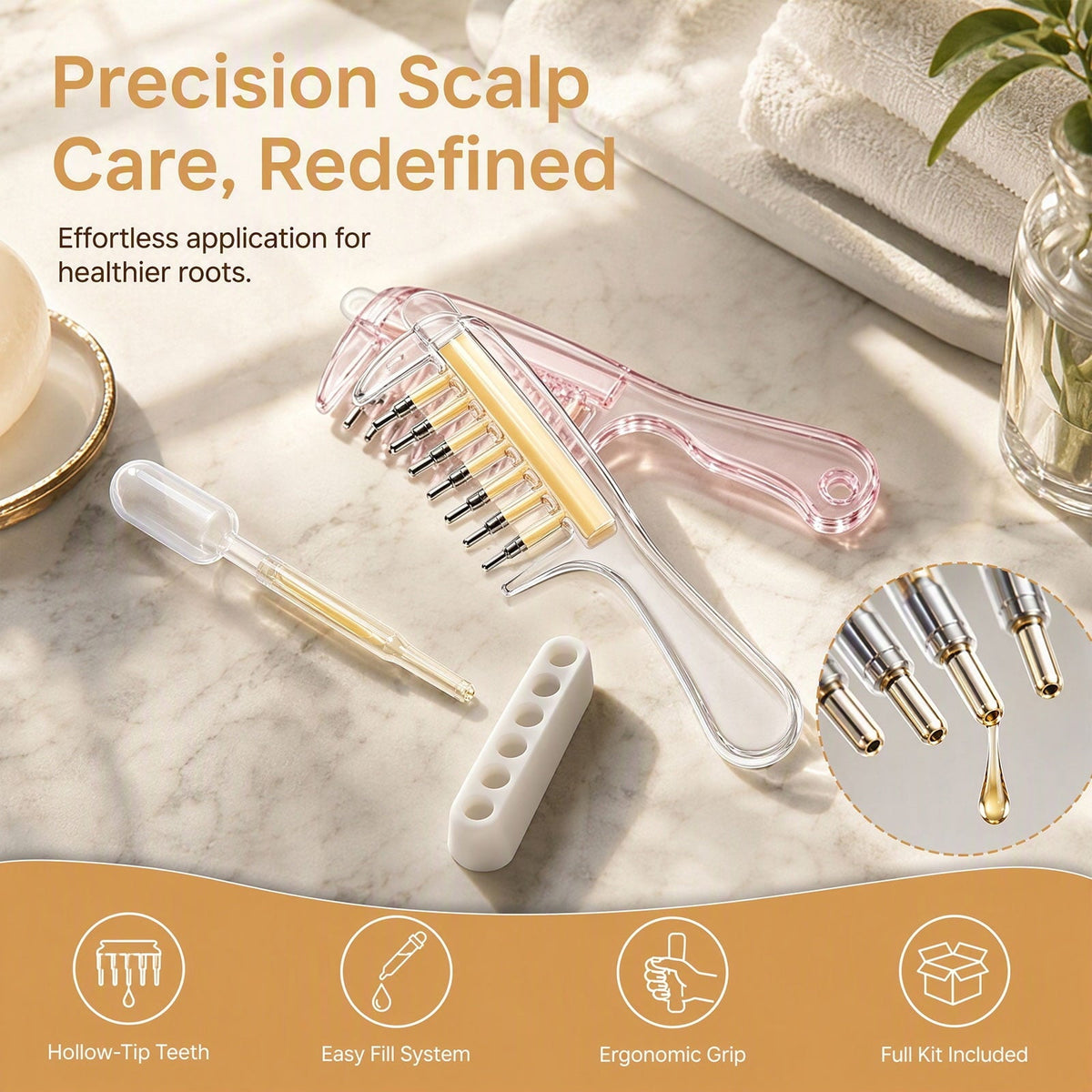 Scalp Oil Applicator Comb – Hair Oil & Serum Applicator Bottle